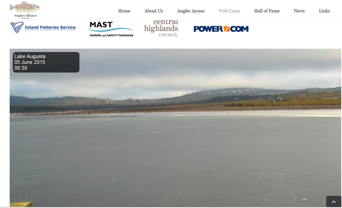 How cold was today -Lake Augusta still frozen over at 2pm. Checking Anglers Alliance webcam
