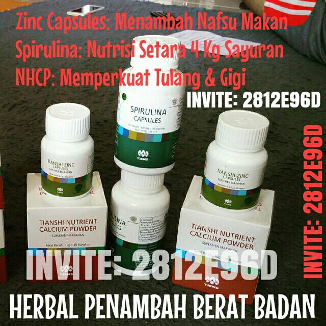 Penggemuk + Peninggi Badan Herbal.

Tanpa Efek Samping
Aman Dikonsumsi Wanita Hamil &amp; Ibu Menyusui

ADD: 2812E96D