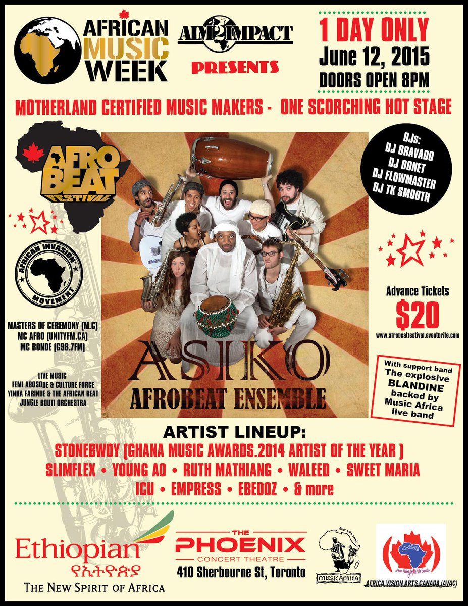 GhanaMixTapes's tweet photo. @Taste_Danforth June8-13 @africanmusicwk &amp; @AfrobeatsFest at d phoenix june12 #iloveAfrobeat ft @Asikoafrobeat etc RT http://t.co/jM6uUGsIkU