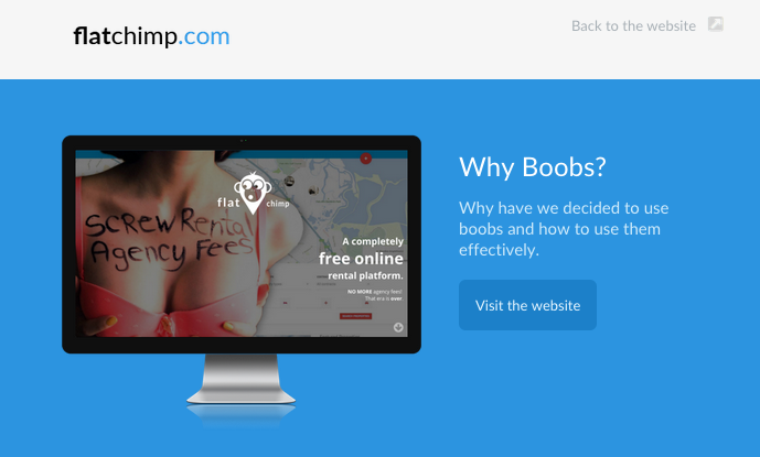 flatchimp's tweet photo. How to use #boobs effectively? http://t.co/yZ95smxz4b @GrowthHackers @GrowthTribe #GrowthHacking @PropertyEU http://t.co/9G3BIz6ElU