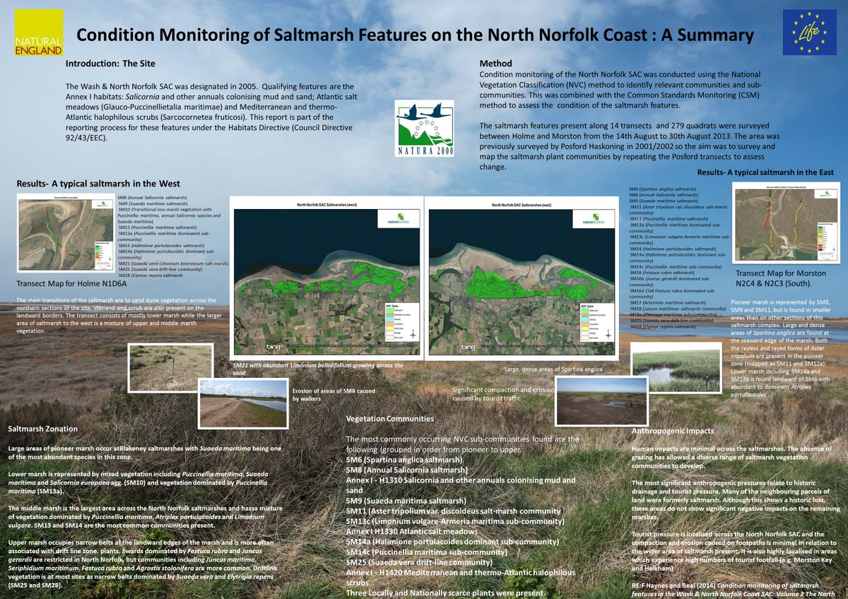 First poster from our #NEMarine evidence conference this week is on #Norfolk #saltmarsh #monitoring @martwine