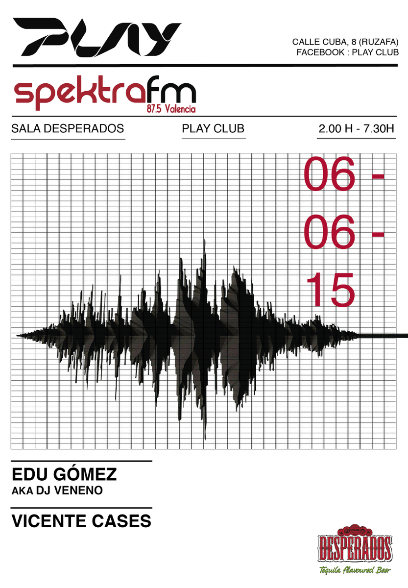 PLAYCLUBvlc's tweet photo. Este sábado Edu Gómez &amp; @_VicenteCases_ serán los encargados de nuestra sala Desperados y llenarla de música remember http://t.co/V3ck0IpMAx