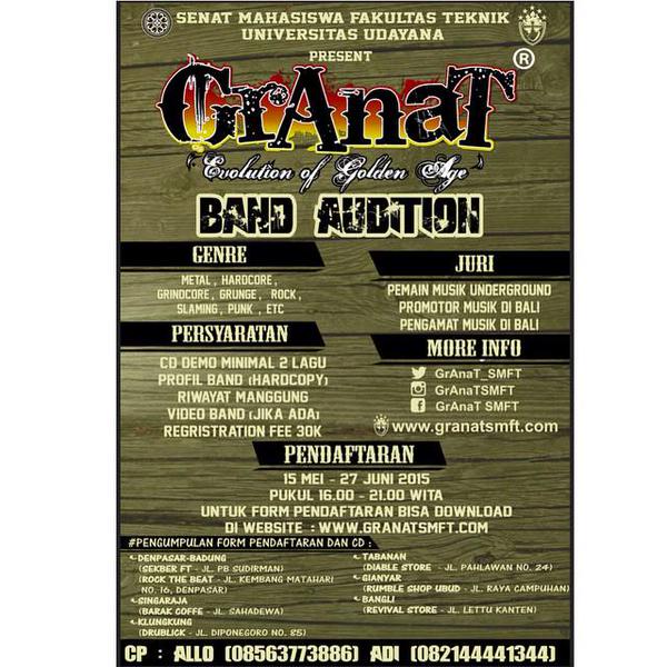 Daftarkan band mu sekarang juga di <a href="/GrAnaT_SMFT/">#GrAnaT2018</a> mulai 15 Mei - 27 Juni via <a href="/Info_Singaraja/">@Info_Singaraja</a>