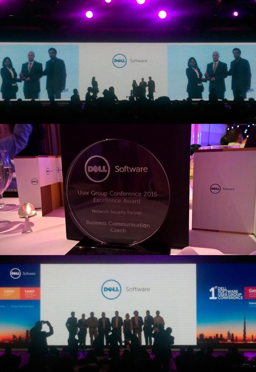 bcom_cz's tweet photo. @bcom_cz awarded for the excellence in Network Security partnership at @DellSoftware User Group Conference in Dubai http://t.co/dSaDTcFQGB