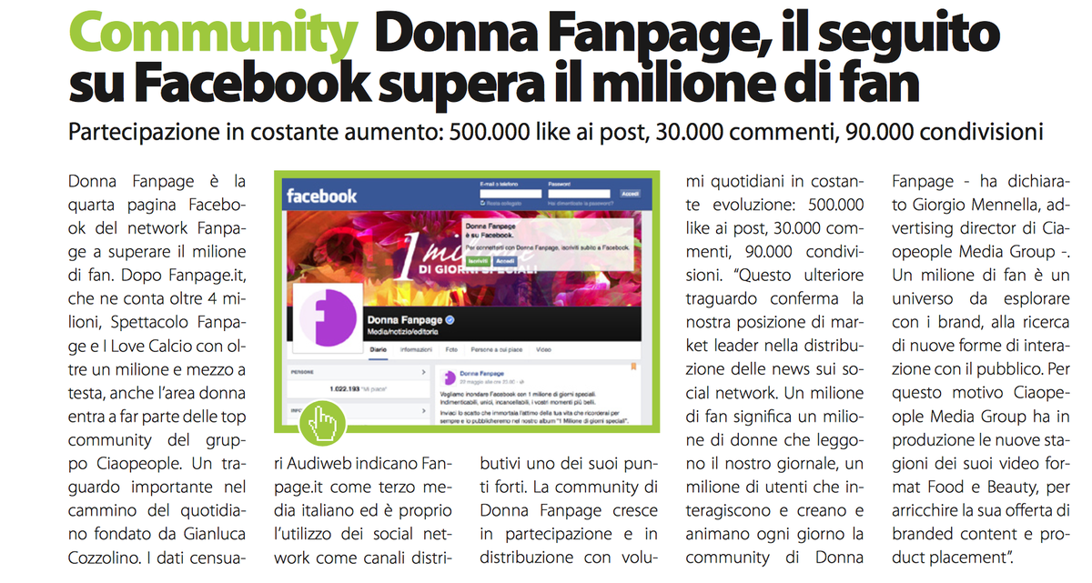 micheladanese1's tweet image. @DonnaFanpage supera 1 milione di fan su Facebook 
#Dailynet #PressRelease #FANtop