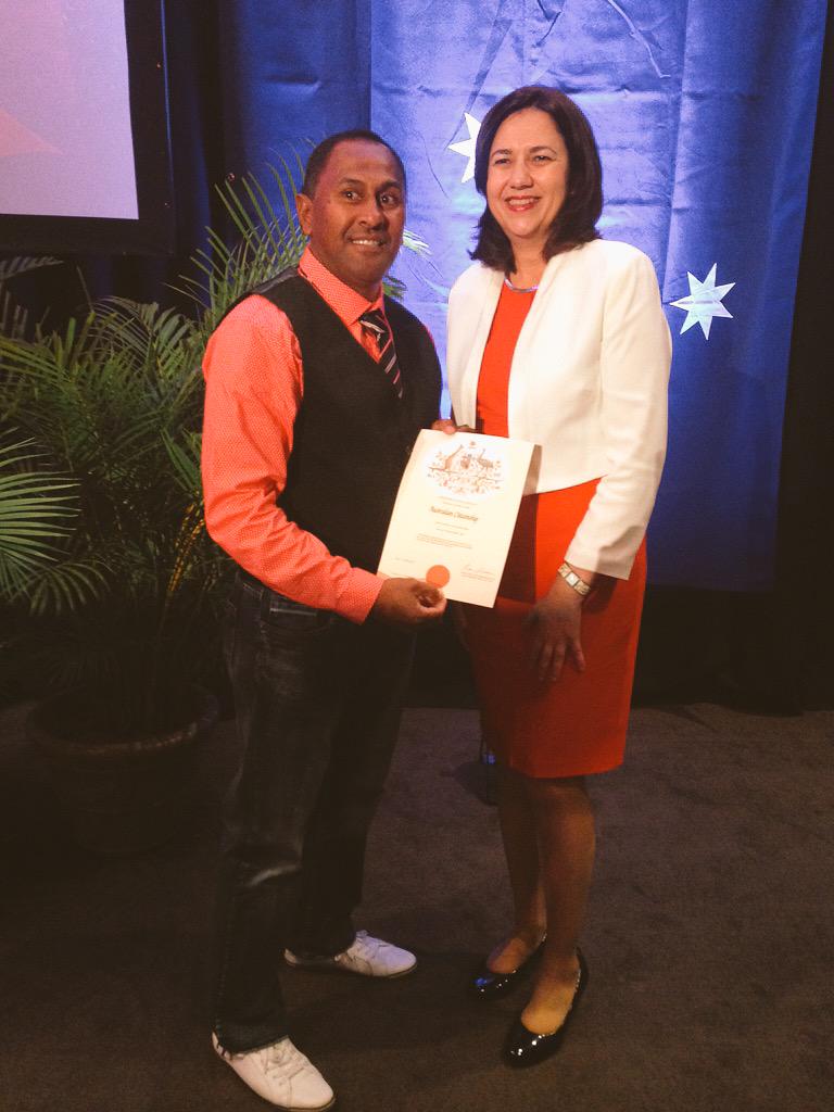 a_palaszczuk's tweet photo. Congratulations and a warm welcome to our newest Australian citizens. #QueenslandWeek http://t.co/lXCojYgRit