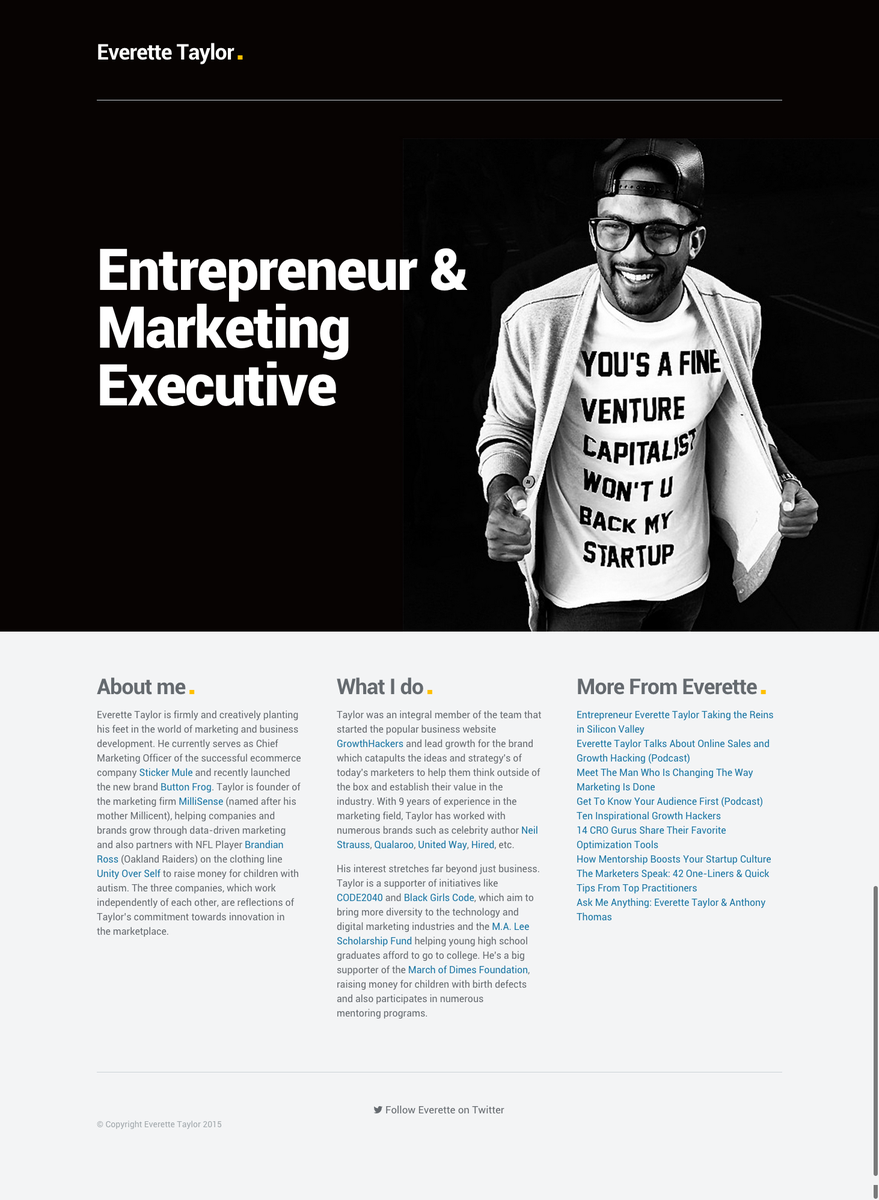 ChicagoBlogWeek's tweet image. @Everette Everette Taylor, #Thanks for following #ChicagoBlogWeek everettetaylor.com #Entrepreneur #MarketingExec