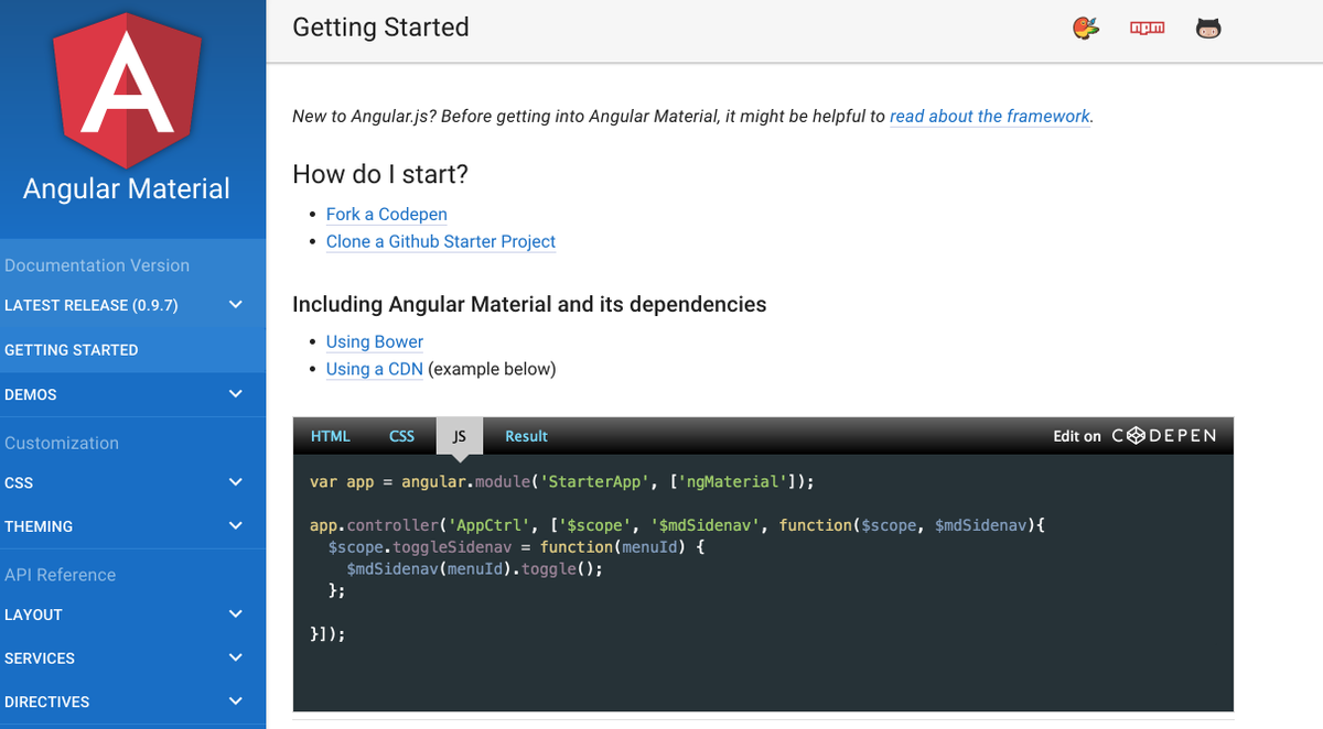 damienducourty's tweet photo. Well done @CodePen for showcasing beautifully on the @angularjs material. https://t.co/wCoq2WwYwM http://t.co/OYgbnE6Ots