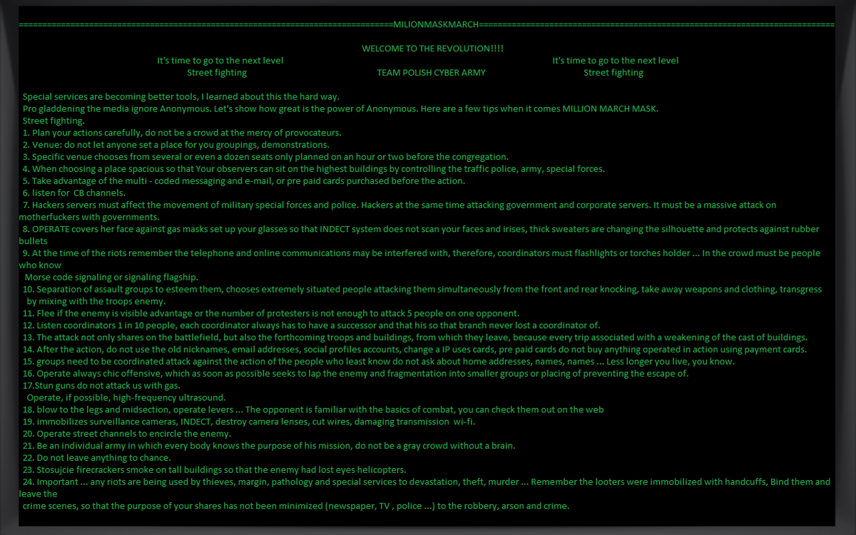 Hack_Mac4rmy's tweet photo. Regarding the future #MMM - time to move on to the next level #Anonymous
#MilionMaskMarch
#PC4rmy
#MAC4rmy http://t.co/enF4Ns93TE