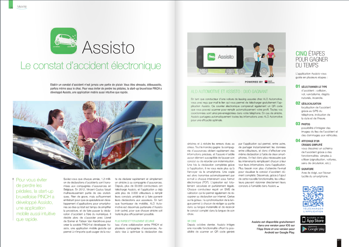 Assisto_app's tweet photo. Thanks @ALDAutomotiveBe for the great article in their #SMILE magazine #CarLeasing #DigitalGreenCard http://t.co/3MGTO7b9z8