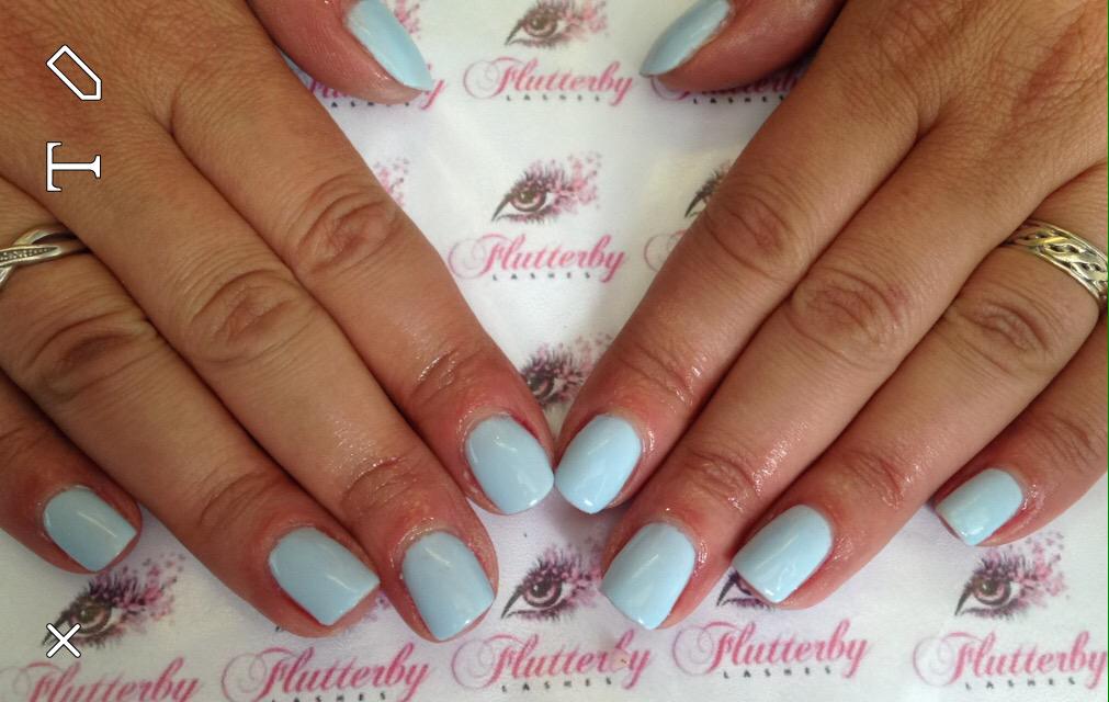 FlutLash's tweet photo. Powder puff blue gel overlays 💙 http://t.co/pFCLV6XAoC