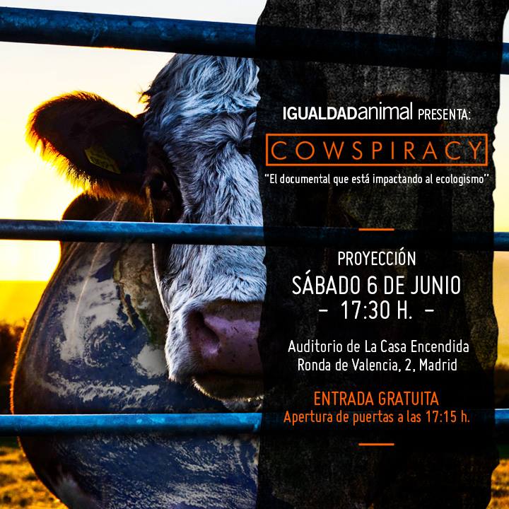 IgualdadAnimal's tweet photo. Mañana en @LaCasaEncendida proyección de #Cowspiracy: el secreto de la sostenibilidad. #DiaMundialdelMedioAmbiente RT http://t.co/GCfkdWxDNS