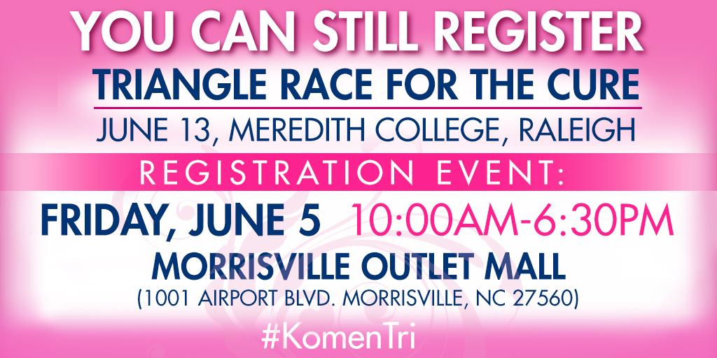 TeamWRAL's tweet photo. Join @KomenNCTC #KomenTri today at the Morrisville Outlet Mall! http://t.co/q3ng50w4SD