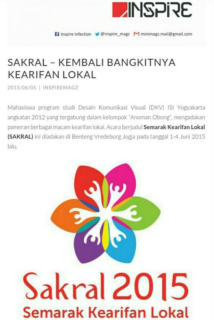 dkvbertindak's tweet photo. Liputan Pameran SAKRAL2015 di @inspire_magz :)
https://t.co/gwdyXTFtix http://t.co/D8ipvrc7gm