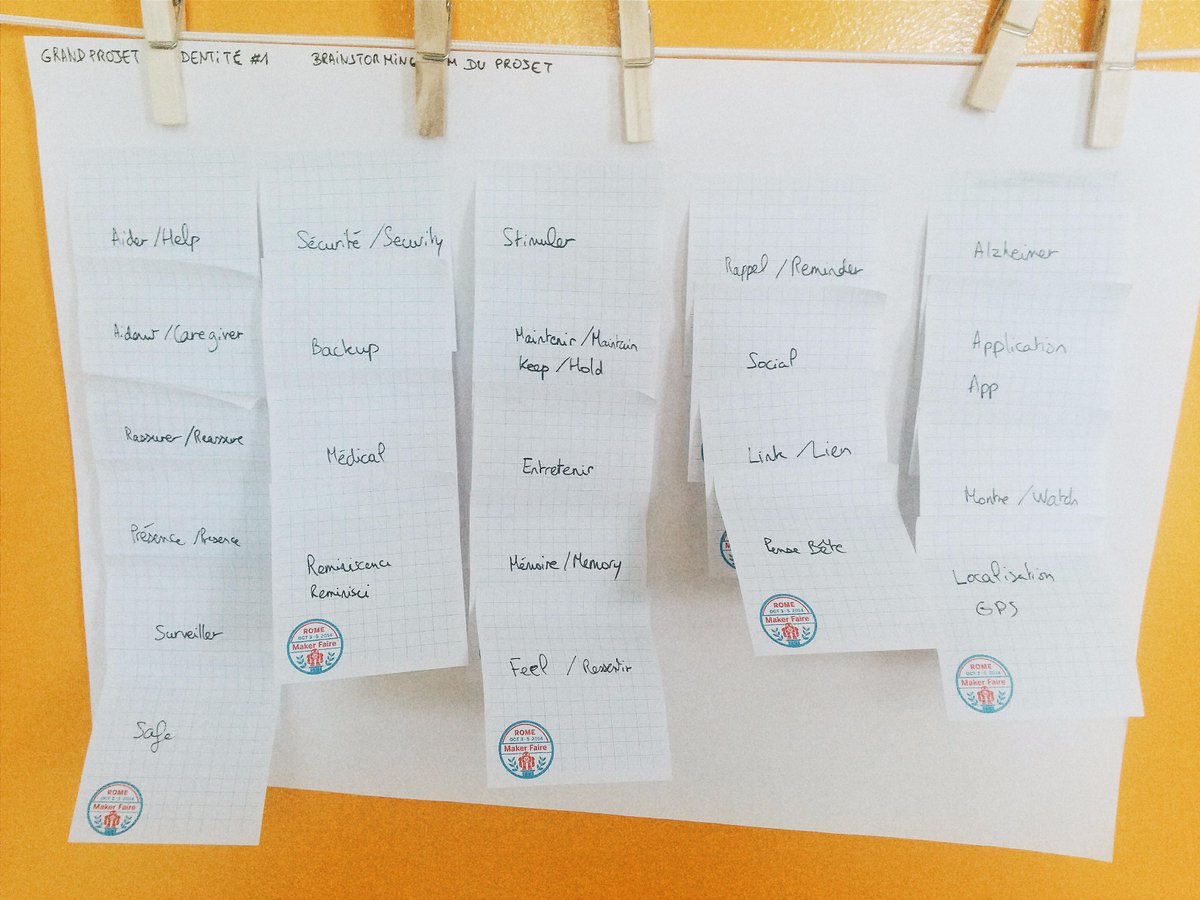 FloChau's tweet image. Brainstorming for the name of my diploma&apos;s project #Alzheimer #IoT #ConnectedObject #FCAlzCo15