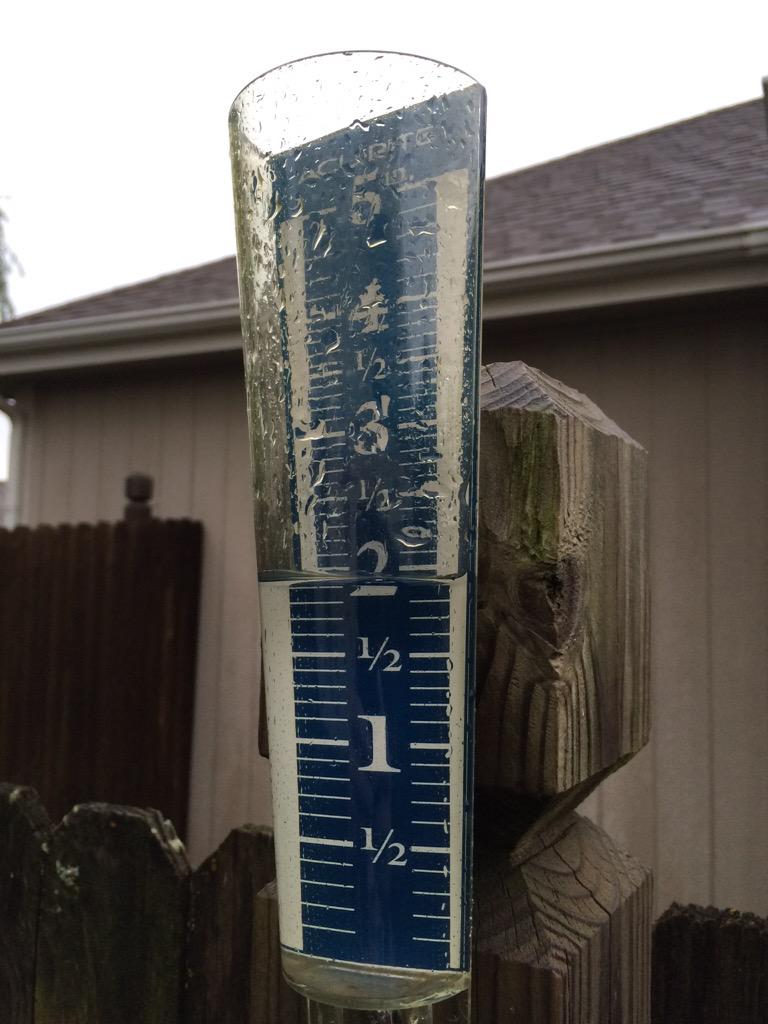 hrdrock2's tweet image. NW Lawrence, just under 2&quot; of rain w/2 rounds of storms overnight #kswx #maketherainstop