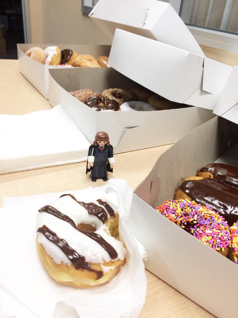 ekpittman's tweet photo. #LittleLuther is fitting right in with the CPH team. #NationalDoughnutDay http://t.co/QsBZdMcZU8