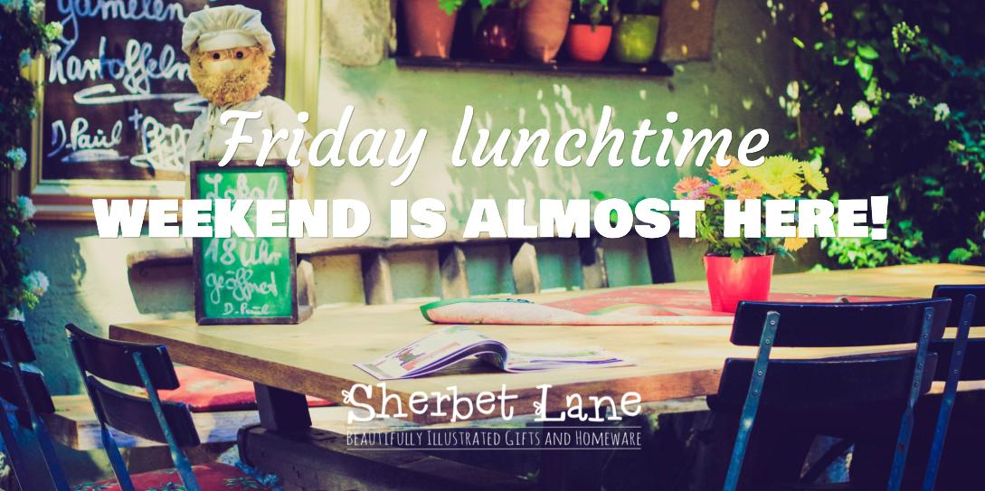 SherbetLane's tweet photo. The weekend is almost here - got anything nice planned? #fridayfeeling #1pmlunch #relax http://t.co/ZyZwm2NC8Y