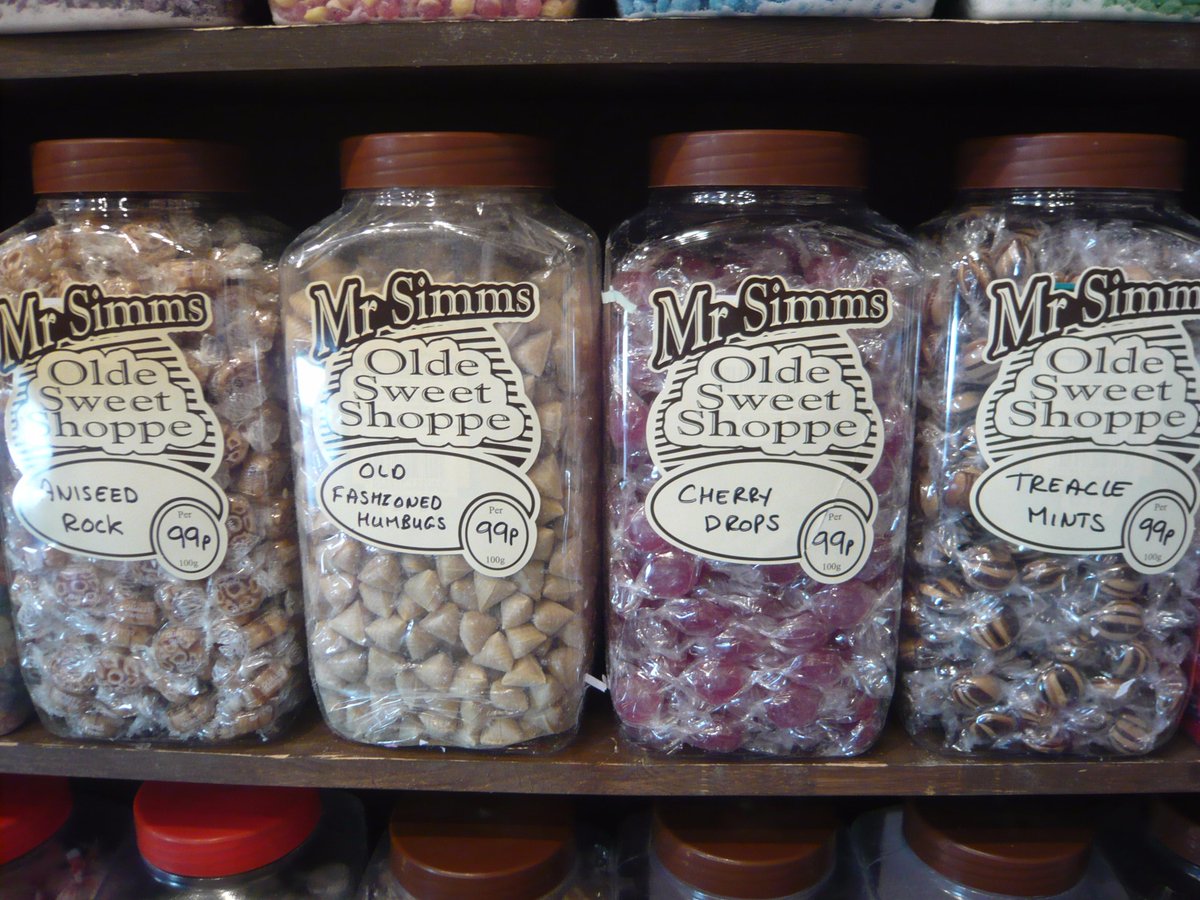 New Sweets - Cherry Drops, Aniseed Rock, Old Fashioned Humbugs and Treacle Mints.  All only 99p per 100g.