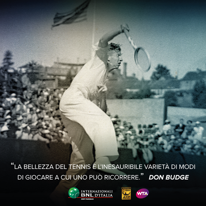 InteBNLdItalia's tweet photo. "La bellezza del tennis è l'inesauribile varietà di modi di giocare a cui uno può ricorrere". #DonBudge #tennis http://t.co/g8BEE0tfTW