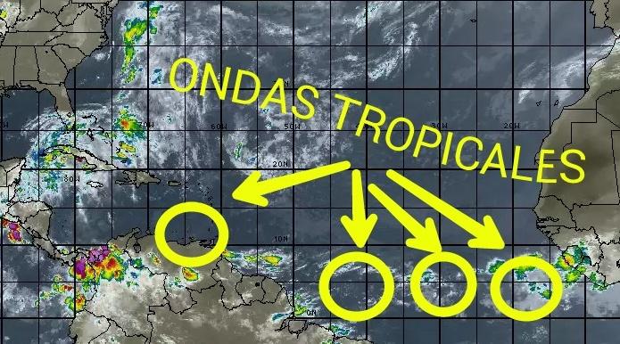 JeanSuriel's tweet photo. Día 5 de la temporada ciclónica: cuatro ondas tropicales en la región (tres en el Atlántico y una en el Mar Caribe). http://t.co/YVzKbS9J5b