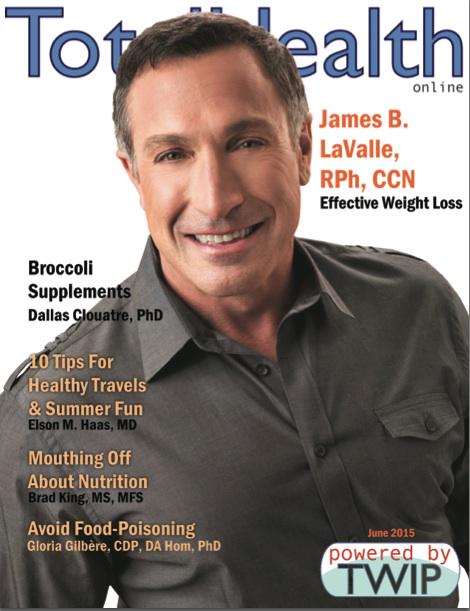 PitchAmy's tweet image. On the cover @JimLaValle this month @TotalHealthMag #weightloss #carbcontrol