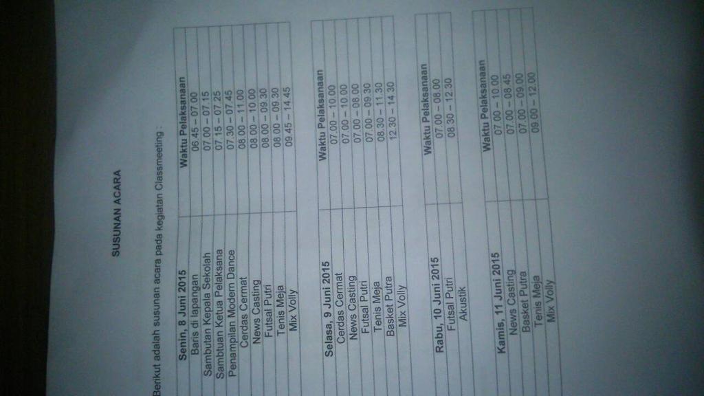 osisdelta's tweet photo. Berikut adalah rundown acara classmeeting 2015 http://t.co/X0ztYBE7Bt