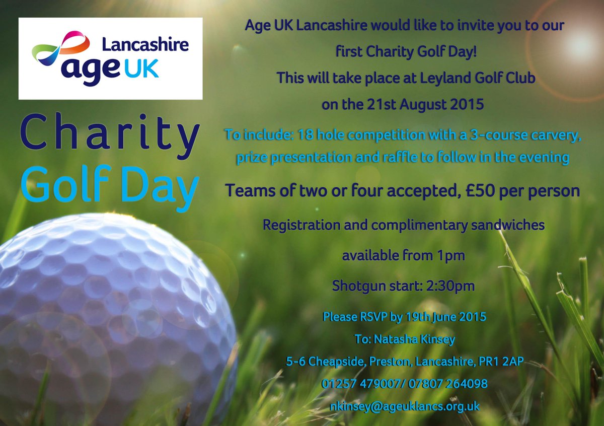 <a href="/charitygolfhour/">charitygolfhour</a> We've still some places available for our Golf Day for <a href="/AgeUKLancashire/">Age UK Lancashire</a> #CharityGolfHour #RT