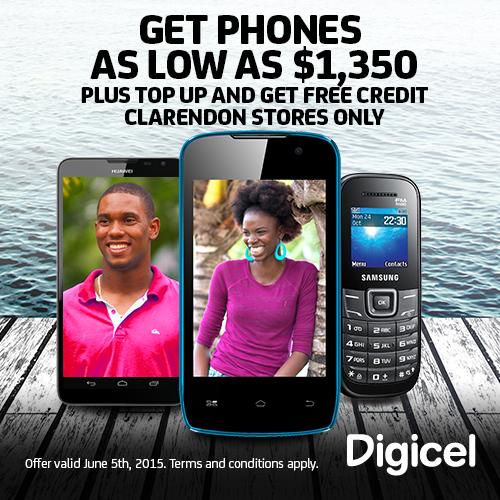 DIGICELJamaica's tweet photo. Clarendon, a 1 day sale 4YOU!
Min. #TopUp of $300 and get even MORE + a #DigicelZero plan w/ a smartphone purchase. http://t.co/EGoGAtILTf