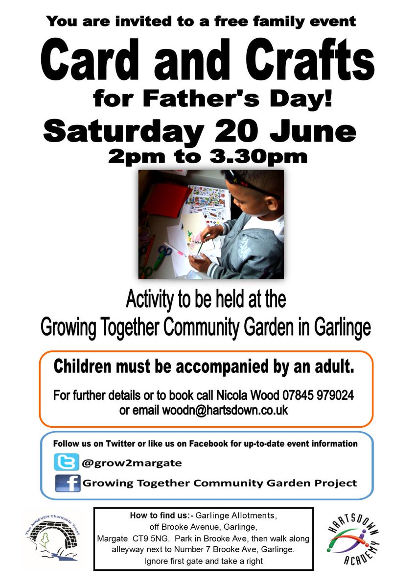 grow2margate's tweet photo. Come and make Father's Day Card and Gift.  Bookings now being taken for our Family Crafts event on Sat 20 June. http://t.co/M6ms2DZk4Z