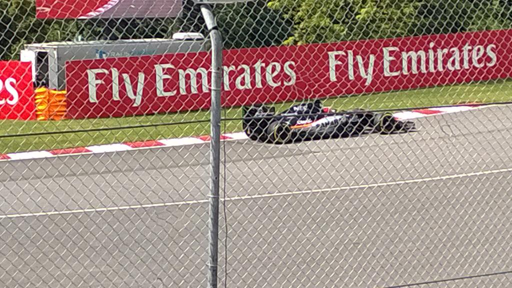 DangerZone007's tweet photo. @ForceIndia_FP Watching the first practice run here in Montreal http://t.co/qKwtG2euok
