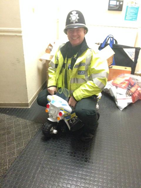 StThomasPolice's tweet image. PC Niven's new bike. Perfet size!