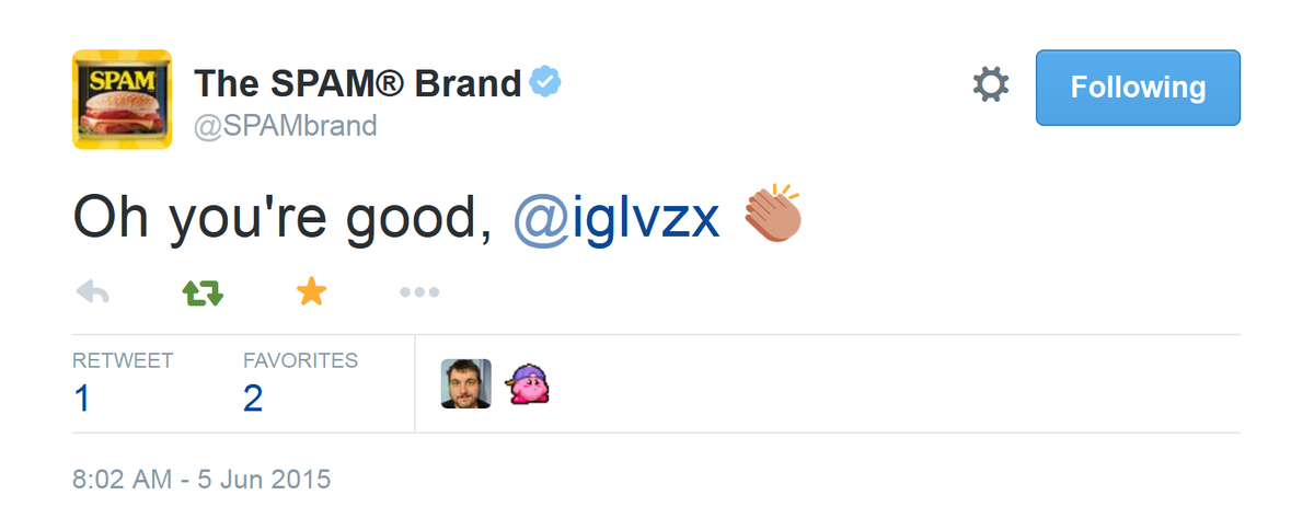 iglvzx's tweet photo. Welp. My Twitter game just peaked. It's all downhill from here, everyone. ;-; #SPAMAZING http://t.co/bAszlHxkWv