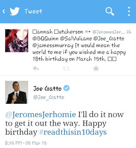  Since you were the only Joker who wished me a happy birthday, I thought I should return the favor! 