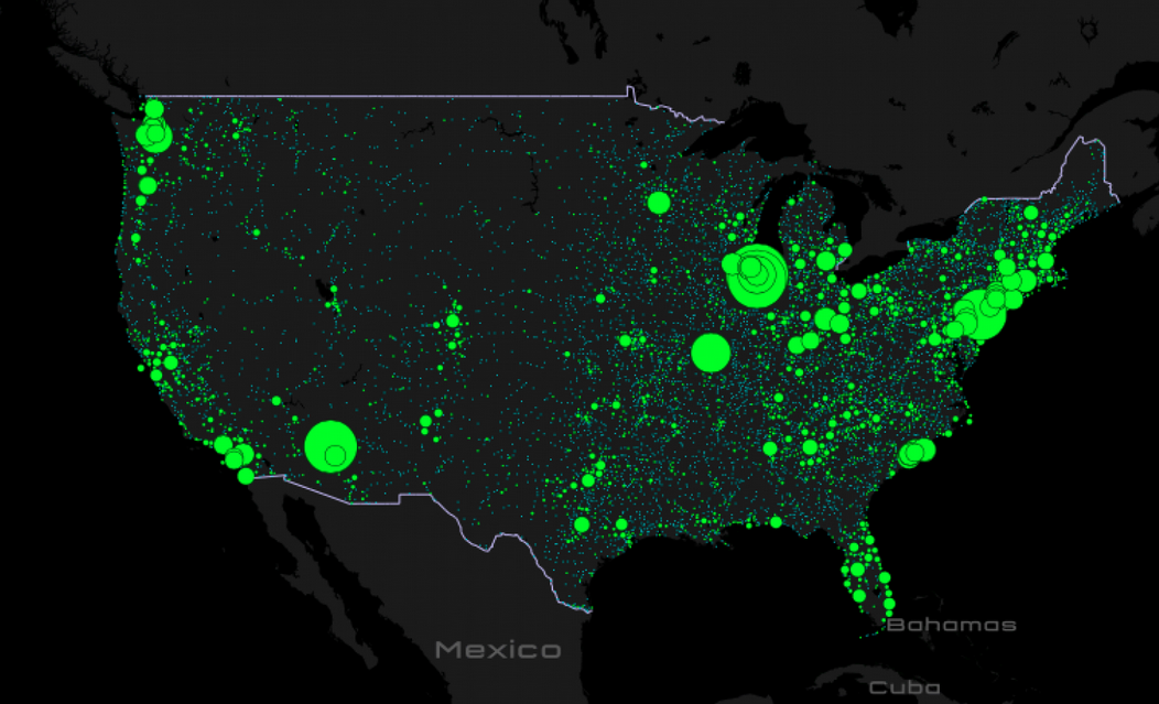 washingtonpost's tweet photo. MAP: Where Americans are running into UFOs http://t.co/zJ5dV15Vco http://t.co/FX6j139TG8