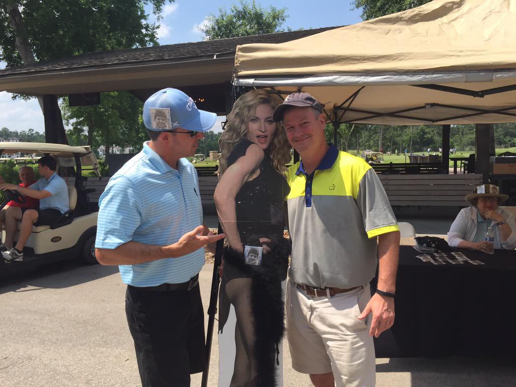 woodlandresort's tweet photo. So fun! RT @koscharities: Madonna is here, golfers are checking in, tee off at 1 @FOX26RUBEN @woodlandresort #KOS15 http://t.co/SnY7CBLDRU