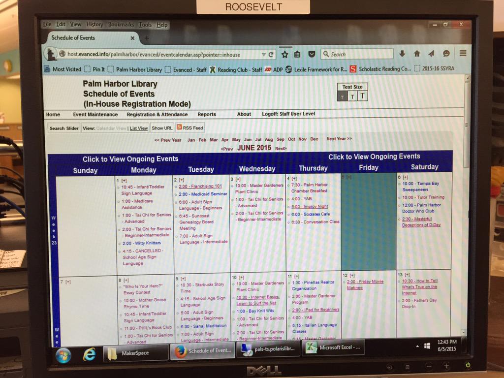 LibrarianKiki's tweet photo. Summer registration like a boss. #LibWorkIT #librarylife #mostprogramsfull #palmharborlovesthelibrary http://t.co/GHA0lcgia3