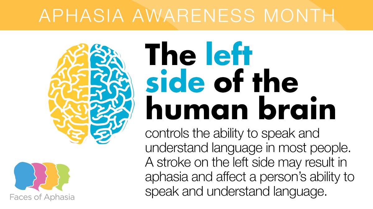 Lingraphica's tweet photo. When damage is caused to the left side of the brain it results in #aphasia. #AphasiaAwareness #facesofaphasia http://t.co/yFAAZ1cM0m