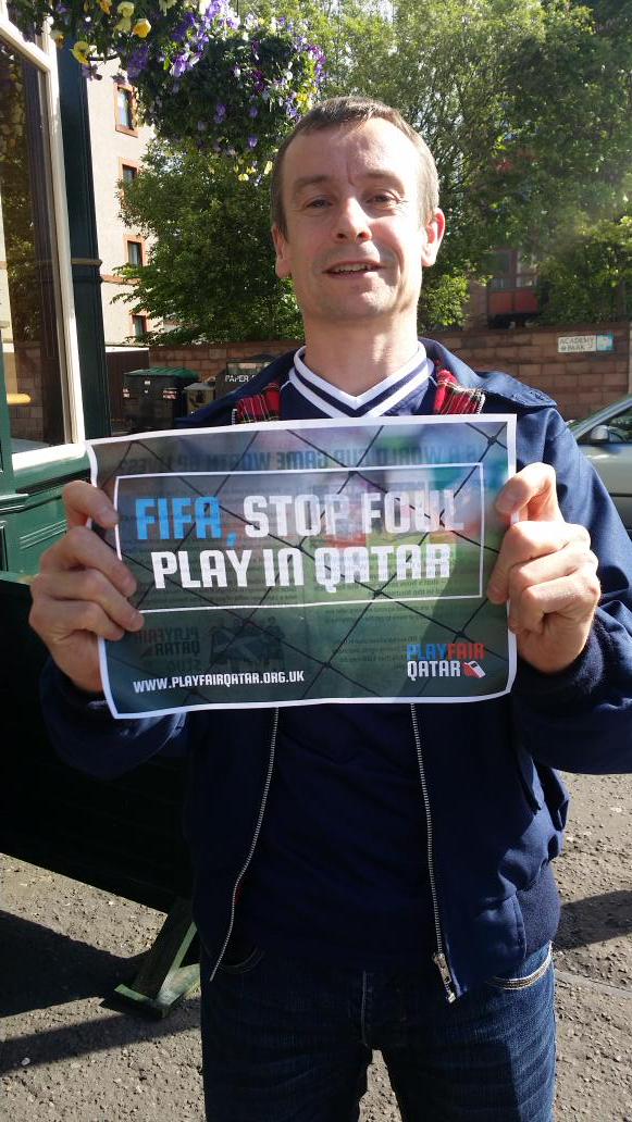 Urging people to open their eyes to what's happening and get action on the campaign to #playfairqatar