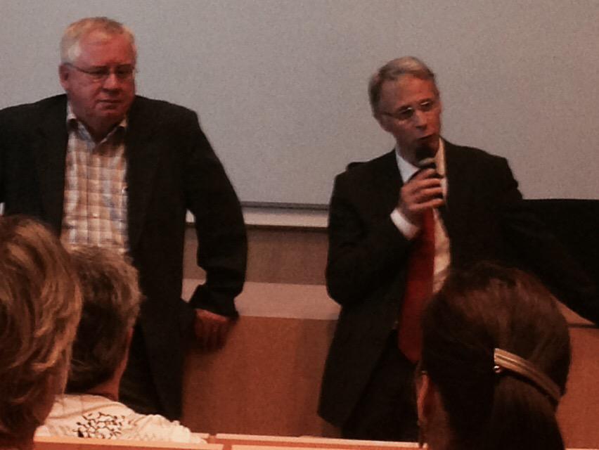 20ansUBS's tweet photo. En direct de la cérémonie des 20 ans de l'UBS : Jean Peeters et Gilles Prado qui était présent à la création de l'UBS http://t.co/VYKuEH9haF