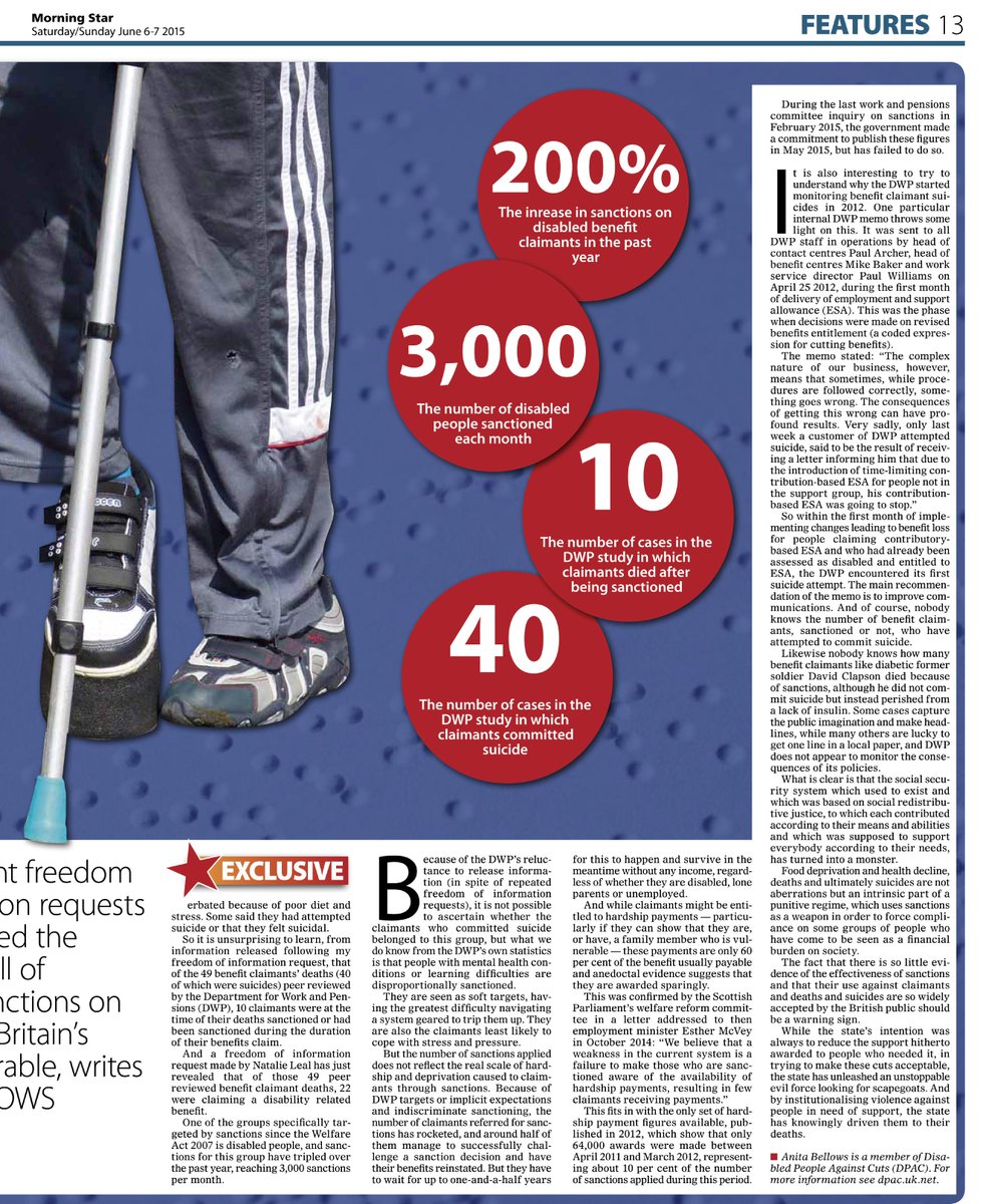 M_Star_Online's tweet photo. @Dis_PPL_Protest FOIs uncover a tale of woe for Britain's benefit claimants http://t.co/IjKzMXPHkf
