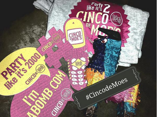 Moes_HQ's tweet photo. Long live #CincoDeMoes! 10 people who RT will receive a limited-edition Cinco t-shirt (randomly selected). http://t.co/nFMYHhFknq