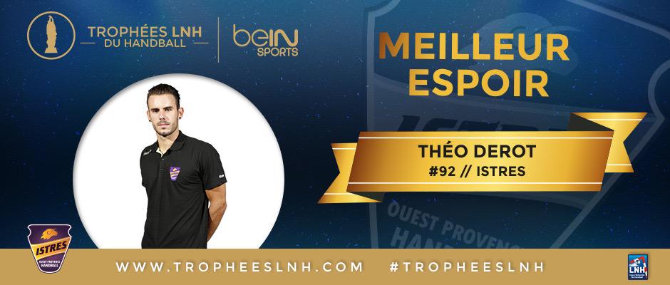 LNHofficiel's tweet photo. #TrophéesLNH - Théo Derot du @IstresHB est élu meilleur espoir de la saison ! #LiveClubLNH #handball http://t.co/wBzUzHd2Pv