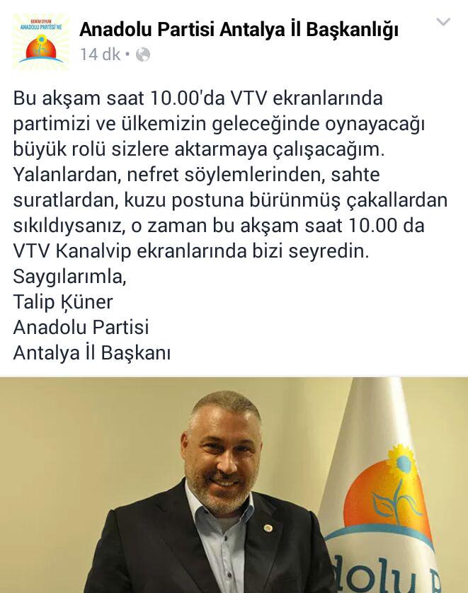 #AnadoluPartisi
@AnadoluPartili