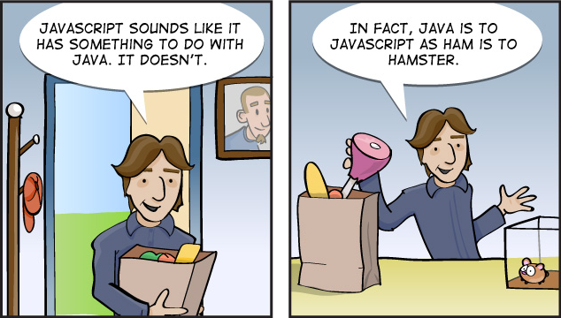 MakerSquare's tweet photo. On the relationship between #Java and #JavaScript. http://t.co/aIqEpjLBZS