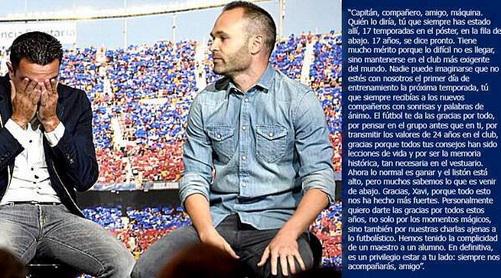 MotivacionesF's tweet photo. Carta de Iniesta a Xavi ¡ENORME! http://t.co/vovbSGk4YB