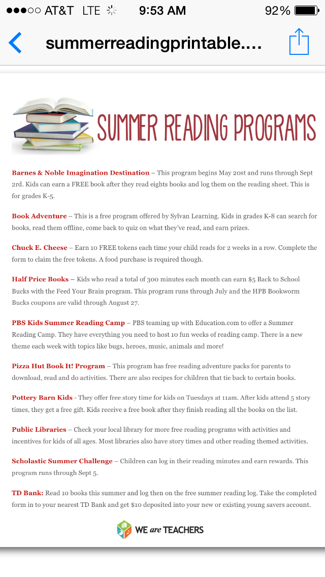 PrincipalKatte's tweet image. Check out these great #summerreading opportunities in our community. #leaders are readers!
