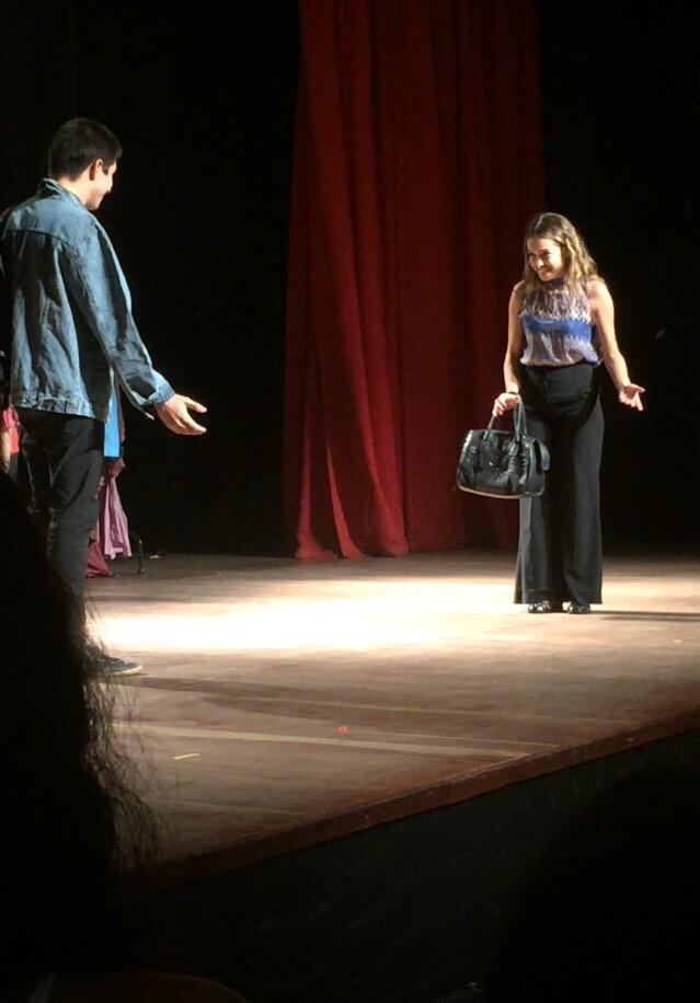 ProjetoLua's tweet image. Lua Blanco e Igor Cosso, durante a peça 'Primeiro Sinal', hoje.