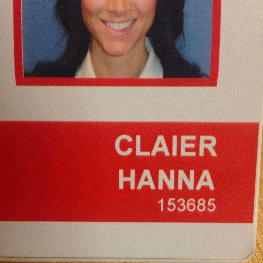 clahanna's tweet photo. Looks like a Starbucks employee made my security badge 😐 #Claier http://t.co/59SxggSj1H