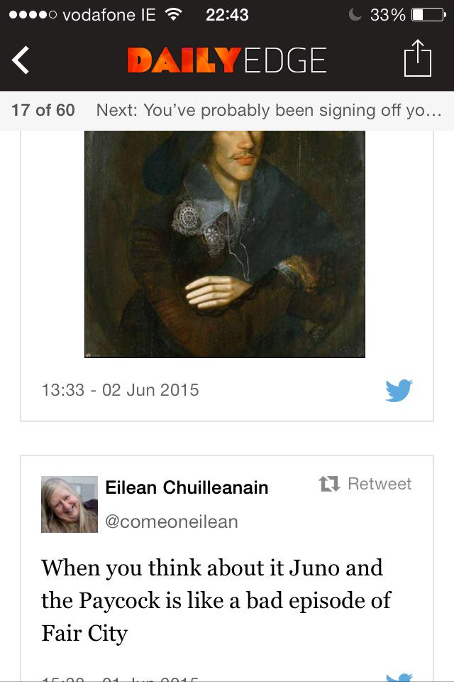 comeoneilean's tweet photo. Made the Daily Edge again. They'll soon have to start paying me #famous http://t.co/q2LY0uTjTg